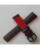 Watchstrap Hirsch AYRTON Red 22mm and Carbone Leather