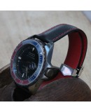 Watchstrap Hirsch SPEED 22mm black red with deployment buckle Watchstrap Hirsch SPEED 22mm black red with deployment buckle