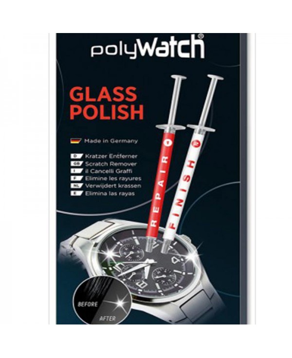 Kit 1 tube Polywatch et 1 chiffon pour verre de montre plexi 