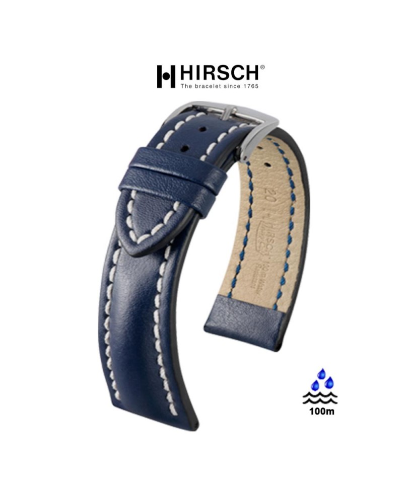 Watchstrap Hirsch Heavy Calf blue 24mm