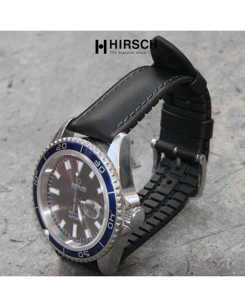 Watchstrap Hirsch JAMES Performance black 22mm