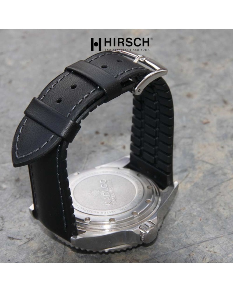 Watchstrap Hirsch JAMES Performance black 22mm