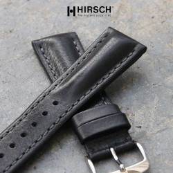 Bracelet Hirsch LUCCA noir  20mm cuir toscan