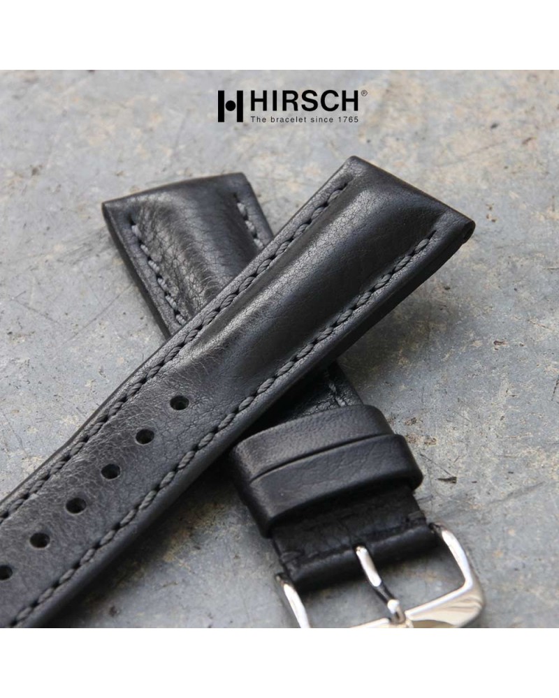 Watchstrap Hirsch LUCCA black 20mm
