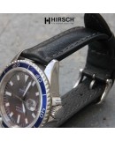 Bracelet de montre cuir noir  Hirsch LUCCA noir 22mm