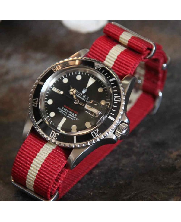 NATO Strap red and beige 20mm