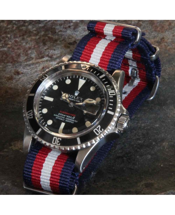 NATO Strap blue red beige red blue NATO Strap blue red beige red blue