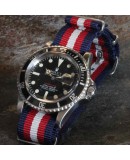 Bracelet NATO 20mm bleu rouge sable