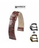 Watchstrap Hirsch PRESTIGE CROCO dark brown 18mm Watchstrap Hirsch PRESTIGE CROCO dark brown 18mm