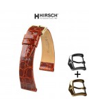 Watchstrap Hirsch PRESTIGE CROCO gold brown 18mm