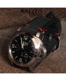 Watchstrap Arezzo BRUTUS 22mm Vintage black Leather red stiches