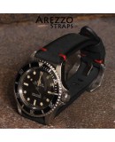 Watchstrap Arezzo BRUTUS 20mm Vintage black Leather red stiches