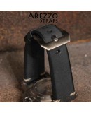 Arezzo BRUTUS 24mm cuir brut noir couture beige