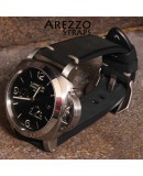 Arezzo BRUTUS 24mm cuir brut noir couture beige