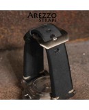 Watchstrap Arezzo BRUTUS 22mm Vintage black Leather white stiches