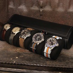 Watch Roll PRESTIGIUM5 black leather for 5 watch