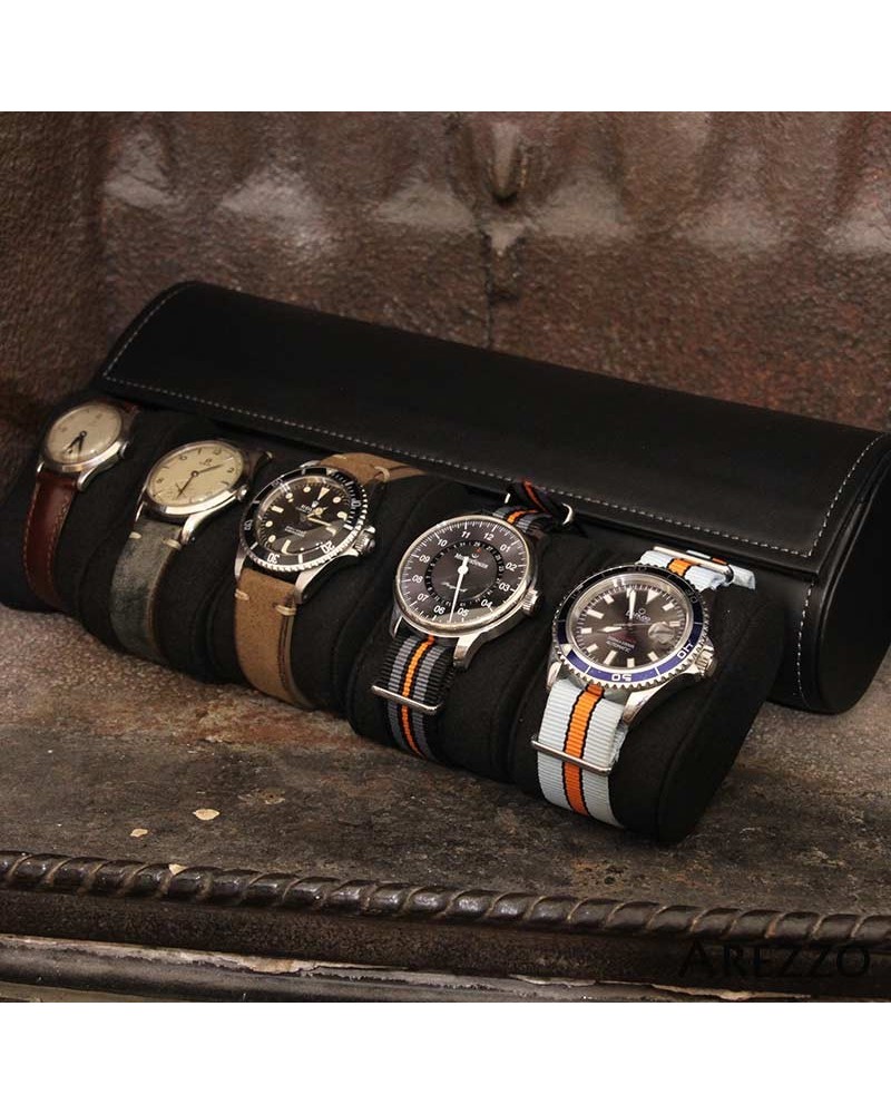Watch Roll PRESTIGIUM5 black leather for 5 watch