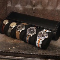 Roll 5 montres PRESTIGIUM5 en cuir noir