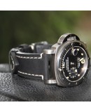 Watchstrap Hirsch Liberty black 20mm white stiches Watchstrap Hirsch Liberty black 20mm white stiches