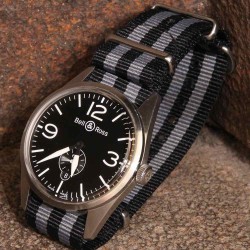 NATO Strap James Bond Black Grey 22mm