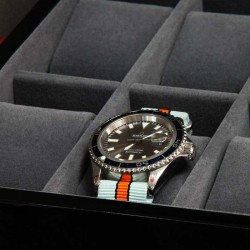 Coffret 10 montres Laque noire brillante AREZZO