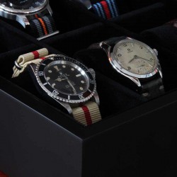 Coffret 6 montres Laque noire mate AREZZO