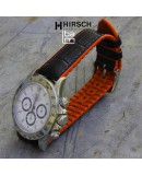 Bracelet Hirsch Andy Orange 20mm Cuir Noir