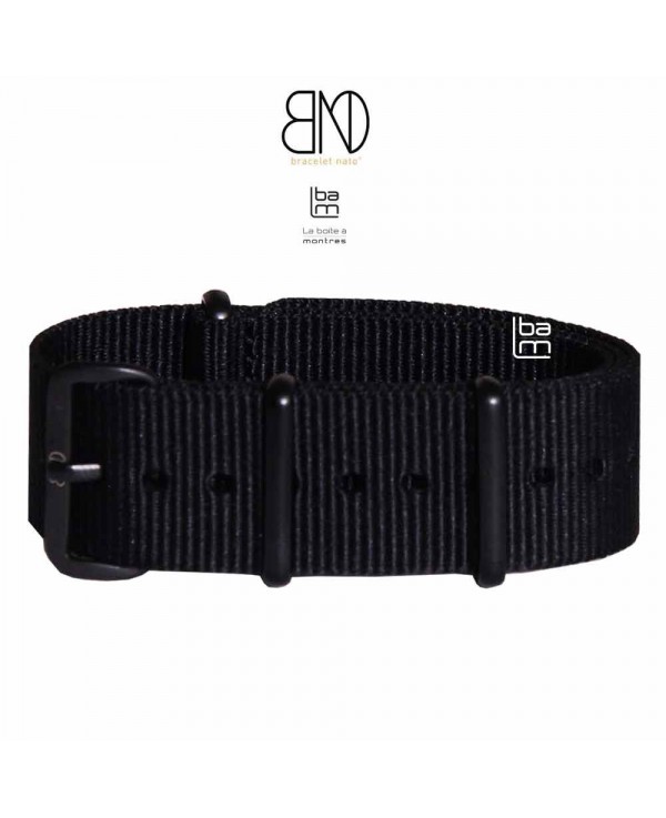 Bracelet NATO 20mm noir PVD Noir