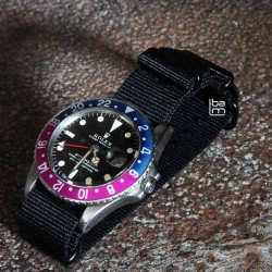 Bracelet NATO 20mm noir PVD Noir