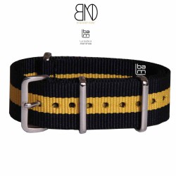 NATO Strap Black with orange center 20mm