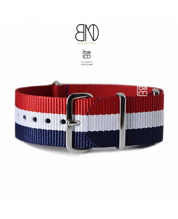 NATO Strap 20mm Blue White Red French Flag NATO Strap 20mm Blue White Red French Flag