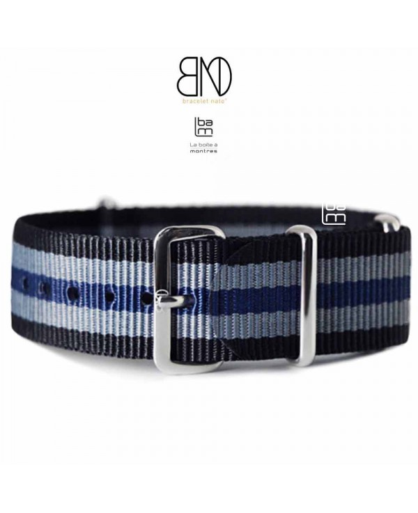 NATO Strap 20mm JB grey and blue