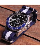 NATO Strap marine blue and white center 20mm