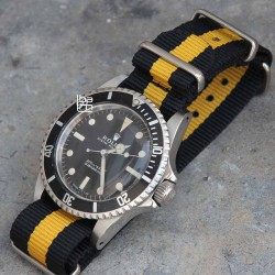 NATO Strap Black with orange center 20mm