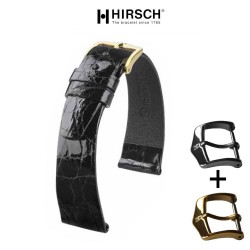 Watchstrap Hirsch PRESTIGE CROCO black 18mm