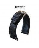 Bracelet Hirsch Liberty Noir 22mm couture blanche