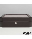 WOLF Windsor watchbox for 15 watches brown orange WOLF Windsor watchbox for 15 watches brown orange
