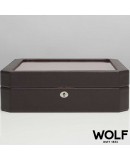 WOLF Windsor watchbox for 15 watches brown orange