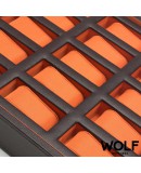 WOLF Windsor watchbox for 15 watches brown orange