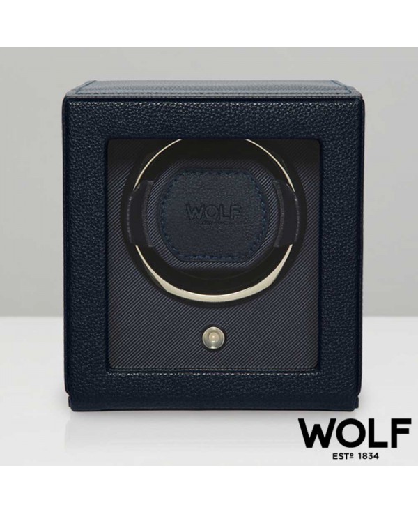 Watchwinder WOLF navy blue with with glass cover Watchwinder WOLF navy blue with with glass cover