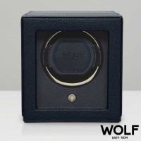 Remontoir WOLF pour 1 montre avec vitre BLEU navy