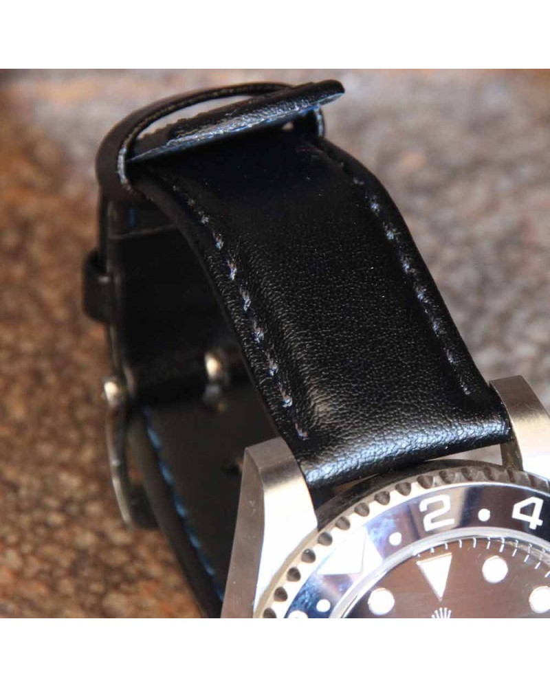 Watchstrap Hirsch RUNNER black 22mm