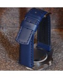 Bracelet Hirsch RUNNER bleu marine lisse 22mm