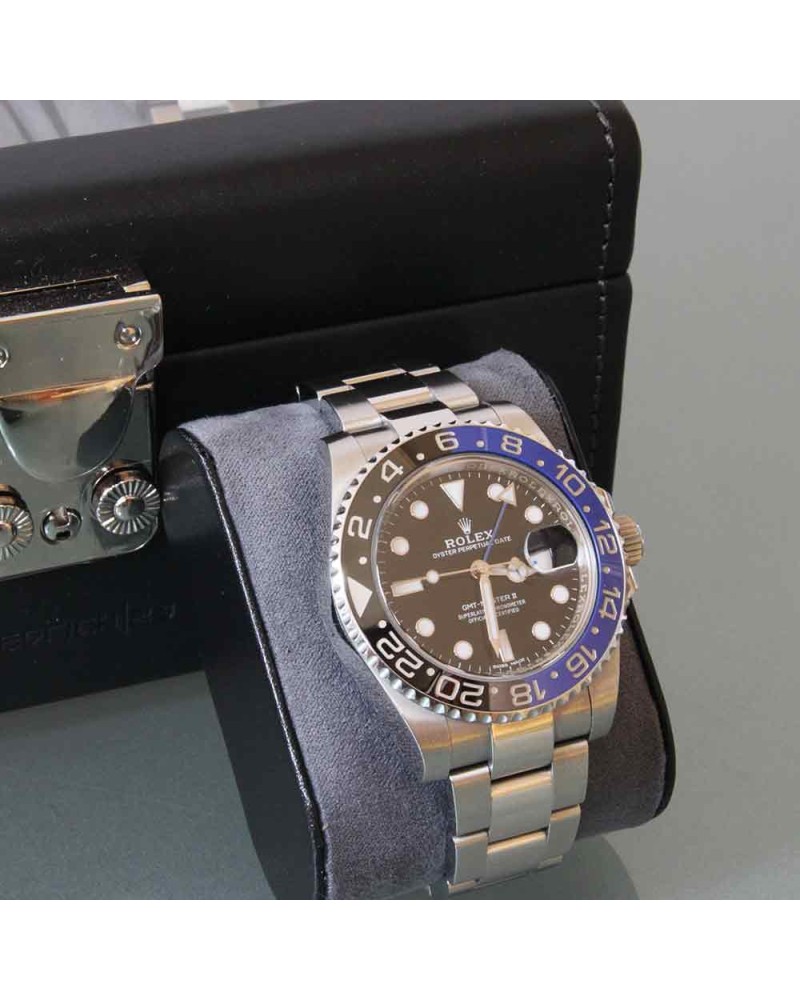 Black watchbox leather for 6 watches