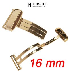 Buckle Hirsch deployment 16mm Polished gold plated