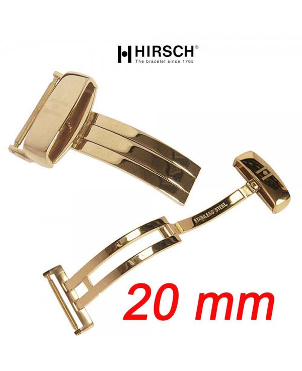 Buckle Hirsch deployment 20mm Polished gold plated Buckle Hirsch deployment 20mm Polished gold plated