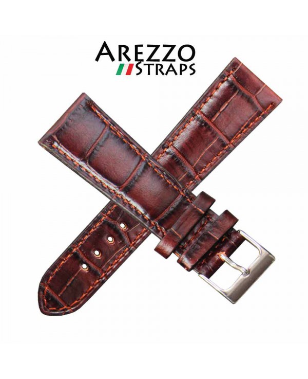 Watchstrap AREZZO PATINO brown 20mm