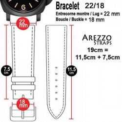 Bracelet montre AREZZO PATINO miel 22mm