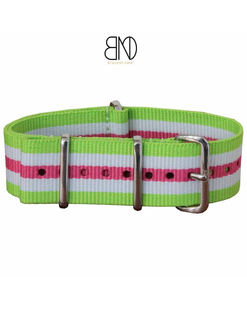 NATO Strap APPLE green and pink 20mm