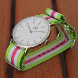 NATO Strap APPLE green and pink 20mm
